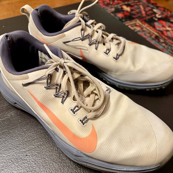 Nike Lunar Command 2 Golf Shoes Womens Size 11 Spiked Lace Up White & Pink - Picture 1 of 5